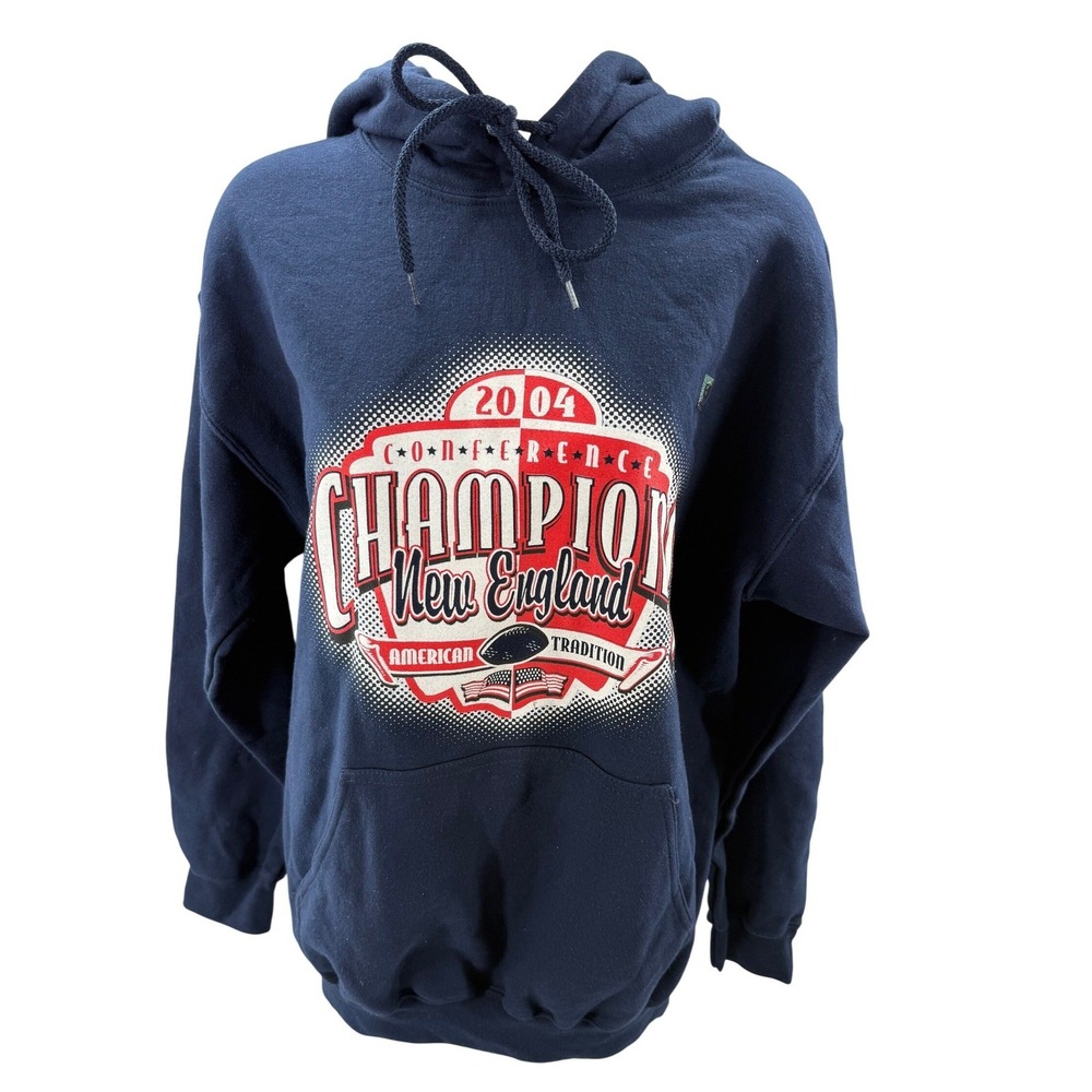 New England Patriots Vintage‎ 2004 Conference Champ Hoodie Sweatshirt Mens M New